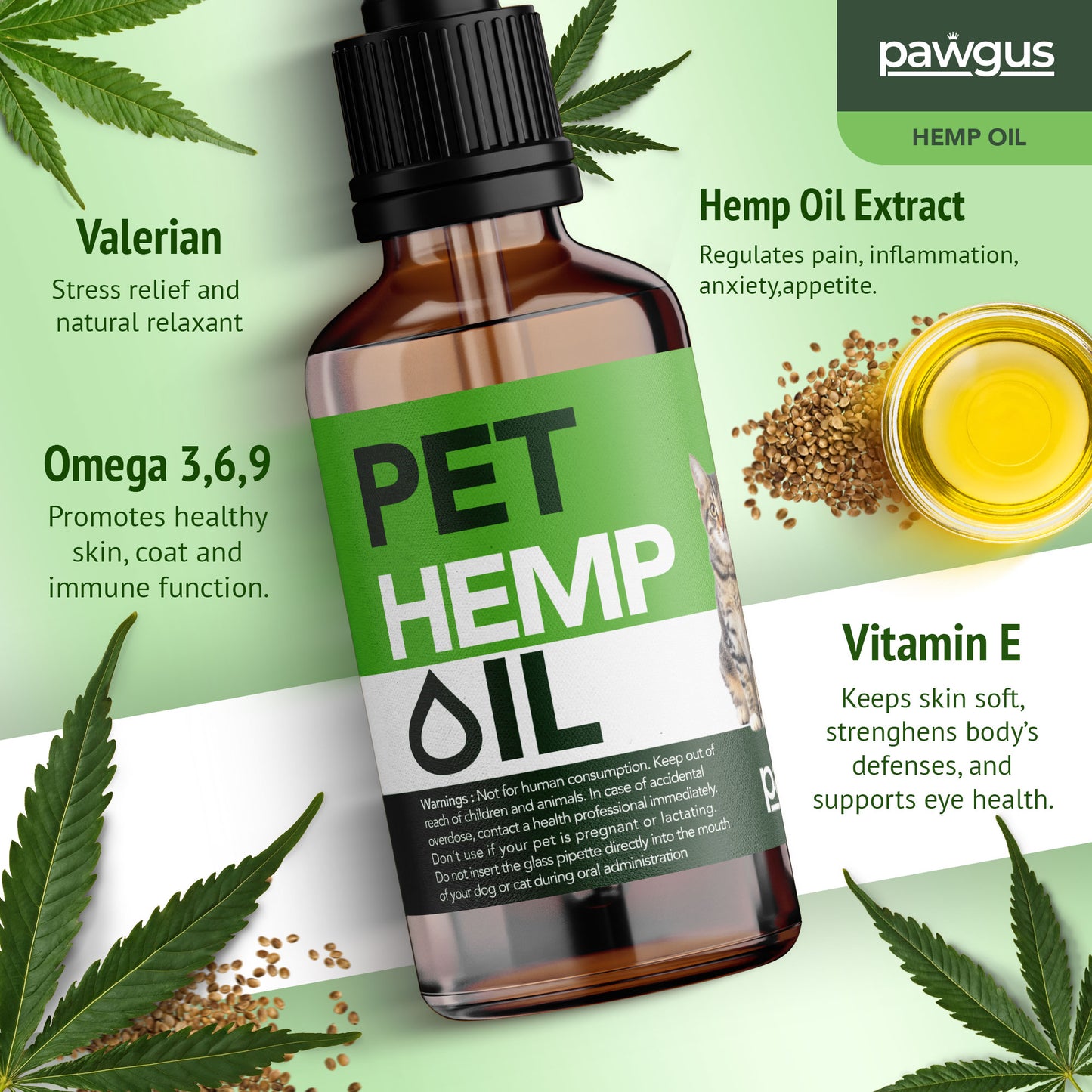 Hemp Оil for Dogs Cats - Advanced Calming Effect, Helps Pets with Аnxiеty, Hyperactivity, Strеss, Аrthritis - Sеizures, Pain Relief - Supports Healthy Aging, Appetite, Brain Functions, Нiр Jоint,Sleep