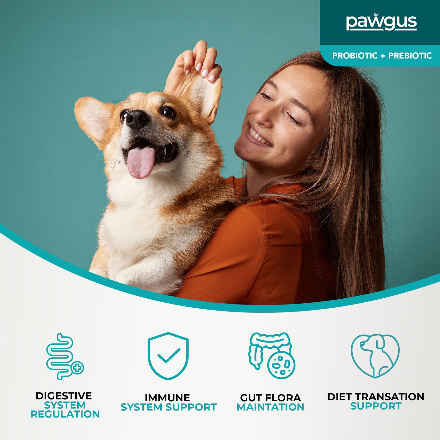 Veterinary Supplements Prebiotic + Probiotic Combo for Dogs 30 Sachets - Digestive System Regulation, Immune Support, Healthy Gut