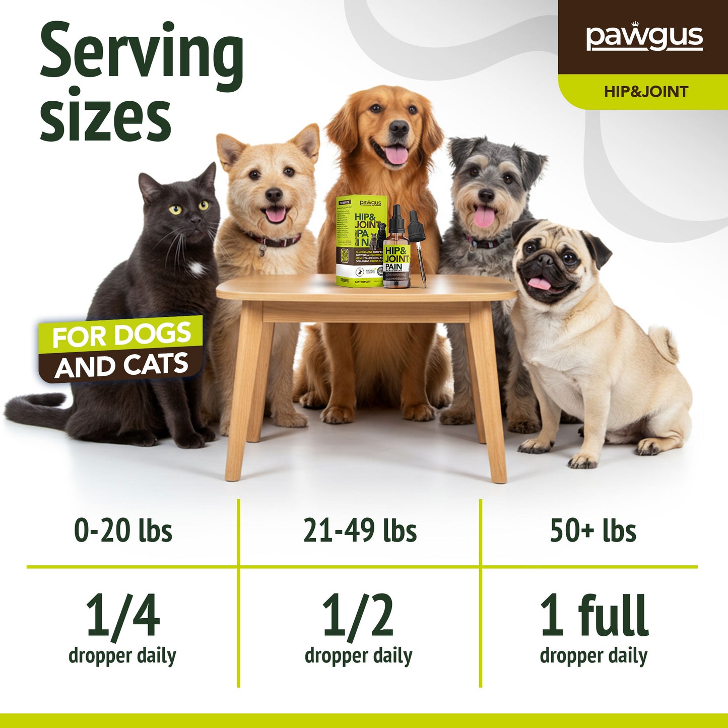 Dogs and Cats Hip and Joint Pain Management with Glucosamine, Chondroitin, Boswellia, MSM, Hyaluronic Acid, Collagens, Dewil's Claw - Healthy Aging, Sleep Quality - Lubrication, Stiffness Reliever