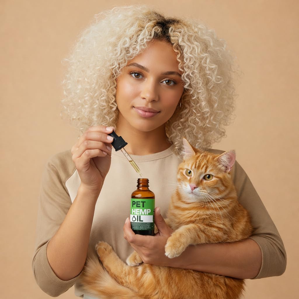Hemp Оil for Dogs Cats - Advanced Calming Effect, Helps Pets with Аnxiеty, Hyperactivity, Strеss, Аrthritis - Sеizures, Pain Relief - Supports Healthy Aging, Appetite, Brain Functions, Нiр Jоint,Sleep