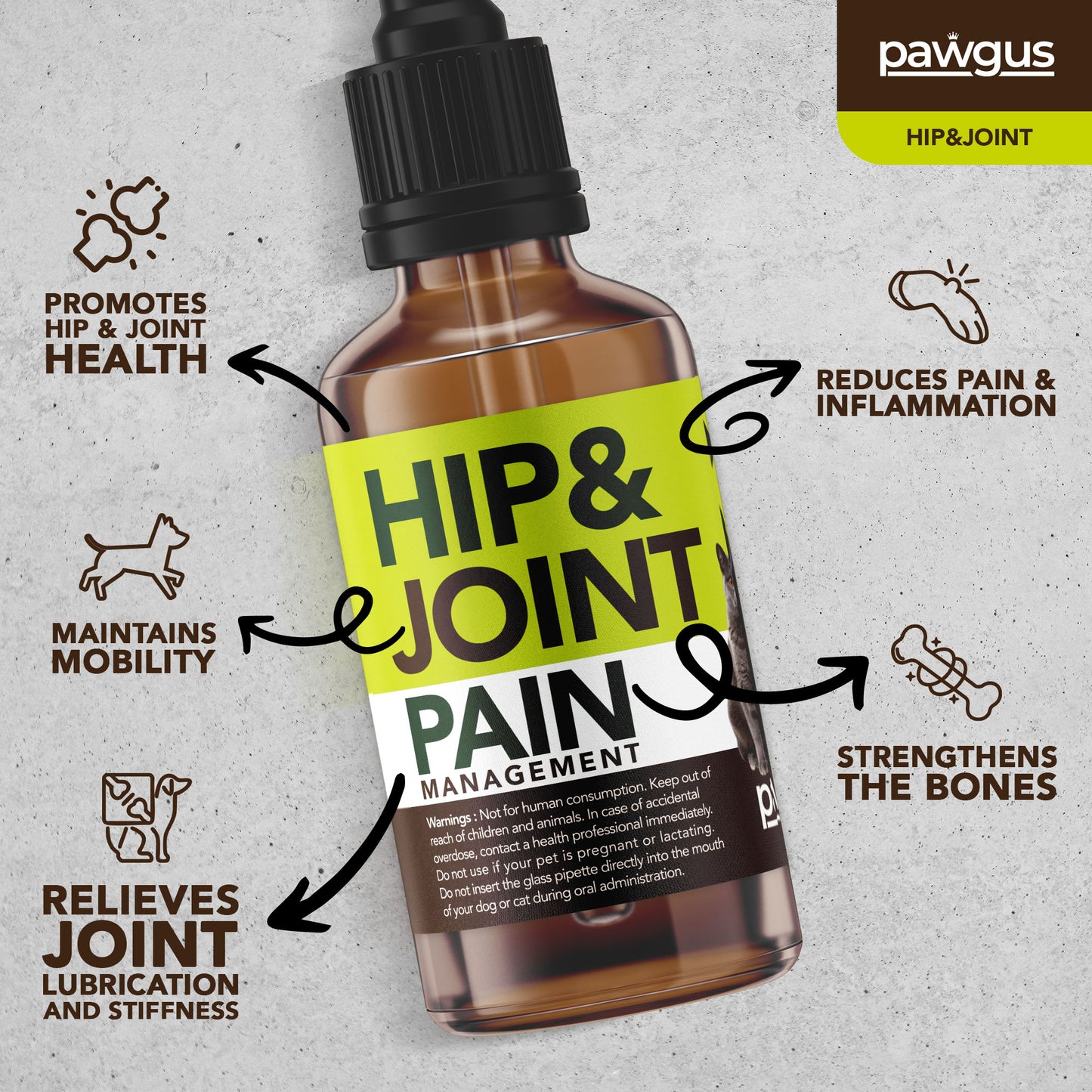 Dogs and Cats Hip and Joint Pain Management with Glucosamine, Chondroitin, Boswellia, MSM, Hyaluronic Acid, Collagens, Dewil's Claw - Healthy Aging, Sleep Quality - Lubrication, Stiffness Reliever