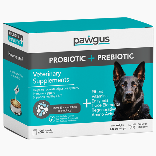 Veterinary Supplements Prebiotic + Probiotic Combo for Dogs 30 Sachets - Digestive System Regulation, Immune Support, Healthy Gut